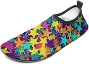 [BTCOWZRV] Water Shoes for Women Men Many Stars Water Sports Shoes Slip-on Breathable Lightweight Athletic Aqua Sock