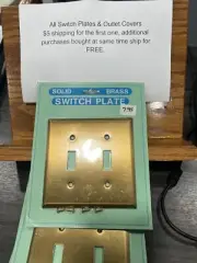 Double Switch Light Switch Plate Cover SolidBrass Single Toggle 101-02 2 Switch