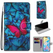 Flip Blue Butterfly Wallet Phone Case For iPhone 11 12 Pro Max XR XS X 6 7 8 SE