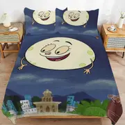 v6616 Bed Sheets Bedding Let's Go Luna Cartoon Bedding Sets Ultra Soft Skin-Friendly Duvet Cover 3 Piece, Cute Comforter Cover Bed Set for Boys Girls