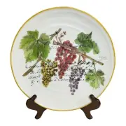 Ceramica Cuore Ceramic Pasta Platter 15" Green Purple Wine Grape Vines Italy
