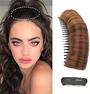 Hair Bun Invisible False Hair Clip, Fluffy Hair Pad, Base Bump Styling Insert Tool, Volume Princess Styling Increased Pad for Women Girls (Light Brown)