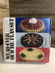 VTG Wear Ever Quiche Flan Set with 3 Bottoms Aluminum 9.5" 842 Pan New In Box