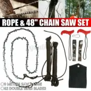 48'' Outdoor High Reach Tree Hand Rope Chain Saw Blades on Both Side Portable