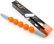 Fascia and Cellulite Blaster Remover Muscle Roller, 3/5 balls massage stick with thorny (5 Balls, Orange)