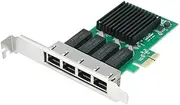 4 Port Network Card PCI Express x1 to Quad Ports RJ45 NIC RTL8111H Chip 10/100/1000Mbps Gigabit Ethernet LAN Card for PC Desktop