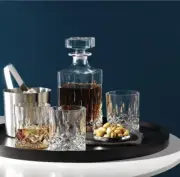 Royal Doulton Seasons Crystalline Whiskey Decanter Set | Decanter + 6 Tumblers
