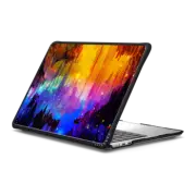 MacBook Air 13-inch (M2 - M4) Impact Case CASTLES IN THE MIST - Bold Jewel Tone Magical Fantasy Sci-Fi Abstract Acrylic Painting Whimsical Blue Orange Pink Black Sparkle Space Galaxy Mountains Landscape Fine Art