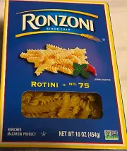 RONZONI ROTINI PASTA ENRICHED MACARONI NET WT 16 OZ (454 G)