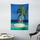 Tropic Tapestry Chair under a Palm Tree Print Wall Hanging Decor