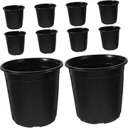 Abaodam 10pcs Black Gallon Seedling Trays Plastic Nursery Pots Large Plant Pots for Outdoor Use