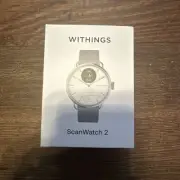 Withings 38mm ScanWatch 2 ECG Temperature Respiratory Smart Watch White