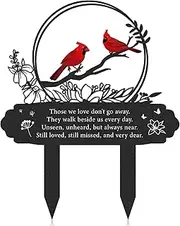 Rngmsi Cardinal Grave Decorations for Cemetery - Metal Memorial Stakes Grave Decorations for Loss of Mother Father Cardinal Decor Grave Markers for Cemetery Humans Grave Plaques Outdoor Yard Garden