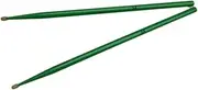 Frediuo 1 Pair Drum Sticks Comfortable Anti Slip Professional Wood Drumsticks Set for Electronic Drum Percussion Acoustic Beginners, 5A Green