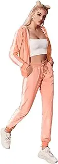 [TanBridge] Womens 2 Piece Sweatsuit Set Sherpa Lined Fleece Jogger Outfit Hoodie & Sweatpants Set