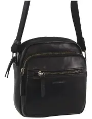 [PIERRE CARDIN] Italian Leather Cross-Body Bag in Black