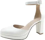 [UMECOOL] Chunky Closed Toe Heels for Women, Womens Pump Heels Closed Round Toe Chunky Block Pumps Shoes, Fashion Vintage Women’s Platform Pumps Ladies Sexy High Heeled Shoes