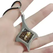 Brenham pallasite Meteorite Pendant Meteorite Necklace-QB51