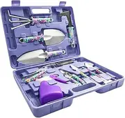 Garden Tool Set, Stainless Steel Heavy Duty Gardening Tools 10PCS w/Floral Print, Trowel Rake Weeder Pruner Shears Sprayer Digging Claw Gloves, Ideal Gardening Gift for Women
