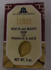 VINTAGE Lemon Health and beauty Vit. E,A &D OLD MISSION SOAP CO Bar of soap
