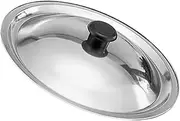 STOBAZA Universal Pans Pots Lid Cover 30cm Stainless Steel Frying Pan Cover with Handle Cookware Lids Skillet Wok Dome Cover Pot Lids Replacement