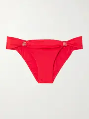 [Melissa Odabash] Melissa Odabash - Grenada Embellished Bikini Briefs - Red - UK 14 UK 14 Red