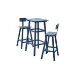 Cesicia High Outdoor Serving Bar Set Plastic Square UV Protected Blue (3-Piece)