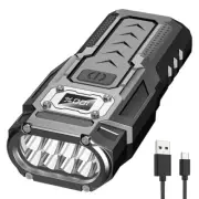 LED Flash Light USB Rechargeable Handheld Flashlight with Display Work2069