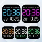Stylish LED Wall Clock with Adjustable Brightness and Temperature Display