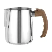 Milk Frothing Pitcher, 20oz/600ml with Handle for Home Cafe, Silver