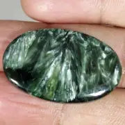 26.90 Cts Natural Oval Cabochon Green Seraphinite Wirewrap Pendant Supply Gems