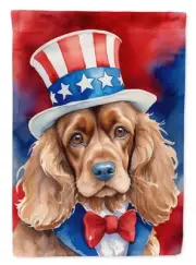 Cocker Spaniel Patriotic American House Flag Large Porch Sleeve Pole Decorative