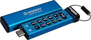 Kingston Ironkey Keypad 200 USB-C 128GB Encrypted Flash Drive | OS Independent | FIPS 140-3 Level 3 | XTS-AES 256-bit | BadUSB and Brute Force Protection | Multi-Pin Option | IKKP200C/128GB