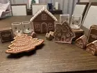 POTTERY BARN GINGERBREAD COLLECTION: COOKIE JAR, ICON GLASSES, APPETIZER PLATES+