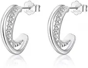 [Generic] Line Clear Stud Earrings 100% Geometry Exquisite Earring for Women Wedding Fine Jewelry