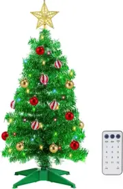 3 FT Artificial Christmas Tree, Small Xmas Christmas Tree with Remote 12 Mode...