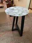 White Quartz Table, Round Stone Coffee Table, Living Room Decor Quartz Table Top