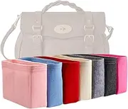 [Generic] Xoppia Bag Organiser compatible with Mulberry Alexa Bag. Felt Insert Liner for Women Tote Handbag. (Black, Style B: Side Zipper)