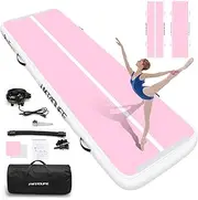 Inflatable Gymnastics Mat Air Tumble Track, Air Track Tumbling Mat 6.6/10/13/16/20ft Tumble Track for Kids, 4/8 inch Thikness Air Track Mat with Pump, Tumble Mat for Gym,Yoga,Training,Cheerleading