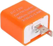 2-Pin Flasher Relay - Adjustable, Motorcycle LED Turn Signal Indicator (Orange)