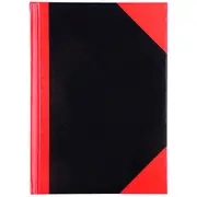 Cumberland Notebook A5 100 Leaf Ruled Red & Black Hard Cover Gloss 43108