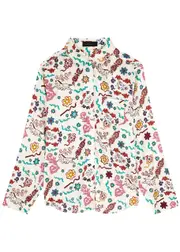 Jessica Russell Flint Danpatch Printed Stretch-silk Pyjama Shirt - Multicoloured M (UK12 / M)
