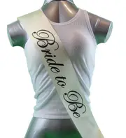 Sashes Hens Sash Party Ivory/Black - Bride To Be