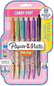 Set of 12 Candy Pop Colorful Ballpoint Pens - 1.0mm Medium Point Tip
