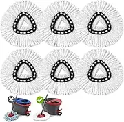 6pcs Spin Mop Replacement Head, Mop Head Replacement, Reusable Microfiber Mop Head Replacements for Vileda, Mop Replacement Pads, Triangle Spin Mop, Machine Washable and Easy to Replace