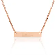 Personalised Dainty Name Plate Necklace In Rose Gold