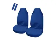Universal Pulse Throwover Front Seat Covers - Bonus Seat Belt Buddies - Blue
