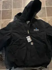 Carhartt Heavy Canvas Sherpa Lined Work Jacket With Hood