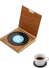 Vinyl Record Coasters Set, Vinyl Record Coasters for Drinks Non-Slip Retro Record Player Coasters for Music Lovers Kitchen Living Room Bedroom Coffee Table Decoration.