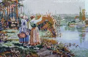 Needlepoint Tapestry Painted Canvas Gobelin 14261 - River. 24"x36"